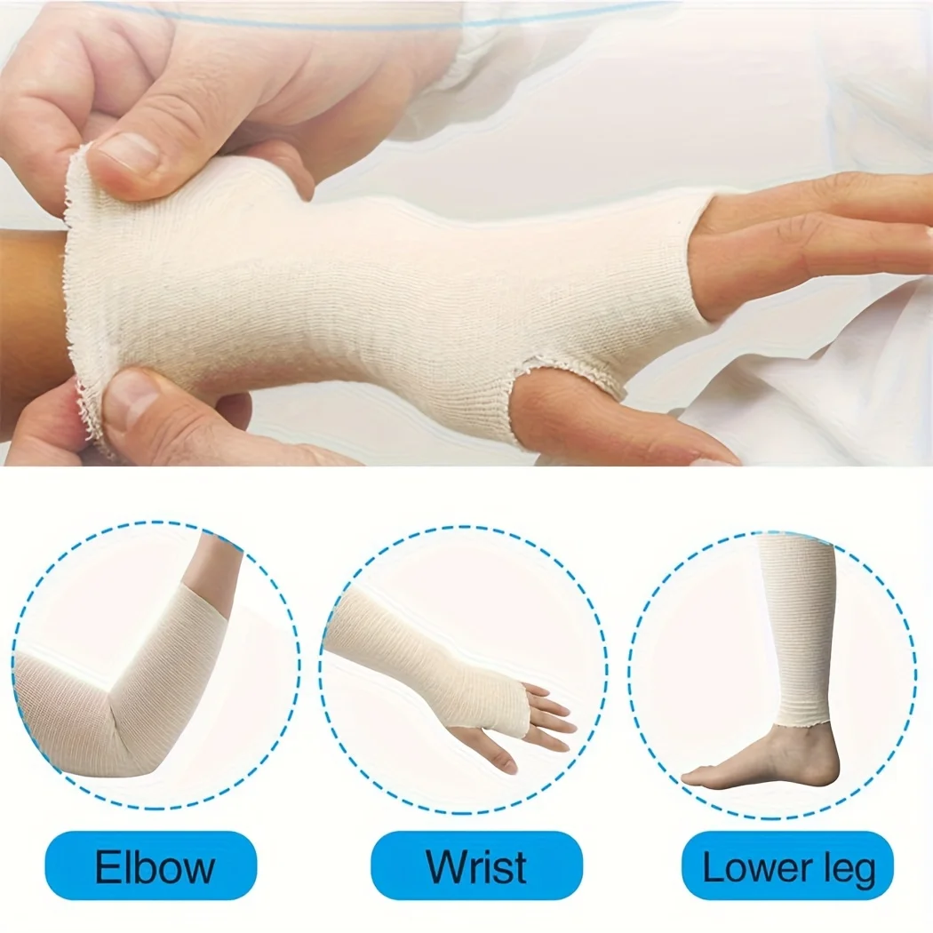 1 Roll Elastic Tube Bandage Skin Support Wrap for Elbow Wrist Ankle  Breathable Gauze Tubular Bandages  First Aid Compression