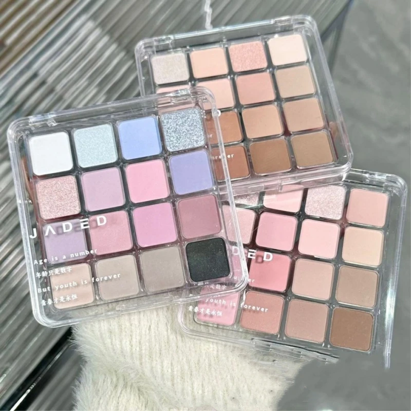 16 Color Pink Peach Pearly Matte Eyeshadow Palette Brightening Lying Silkworm Shimmer Blue Eye Shadow Pigment Eyes Makeup