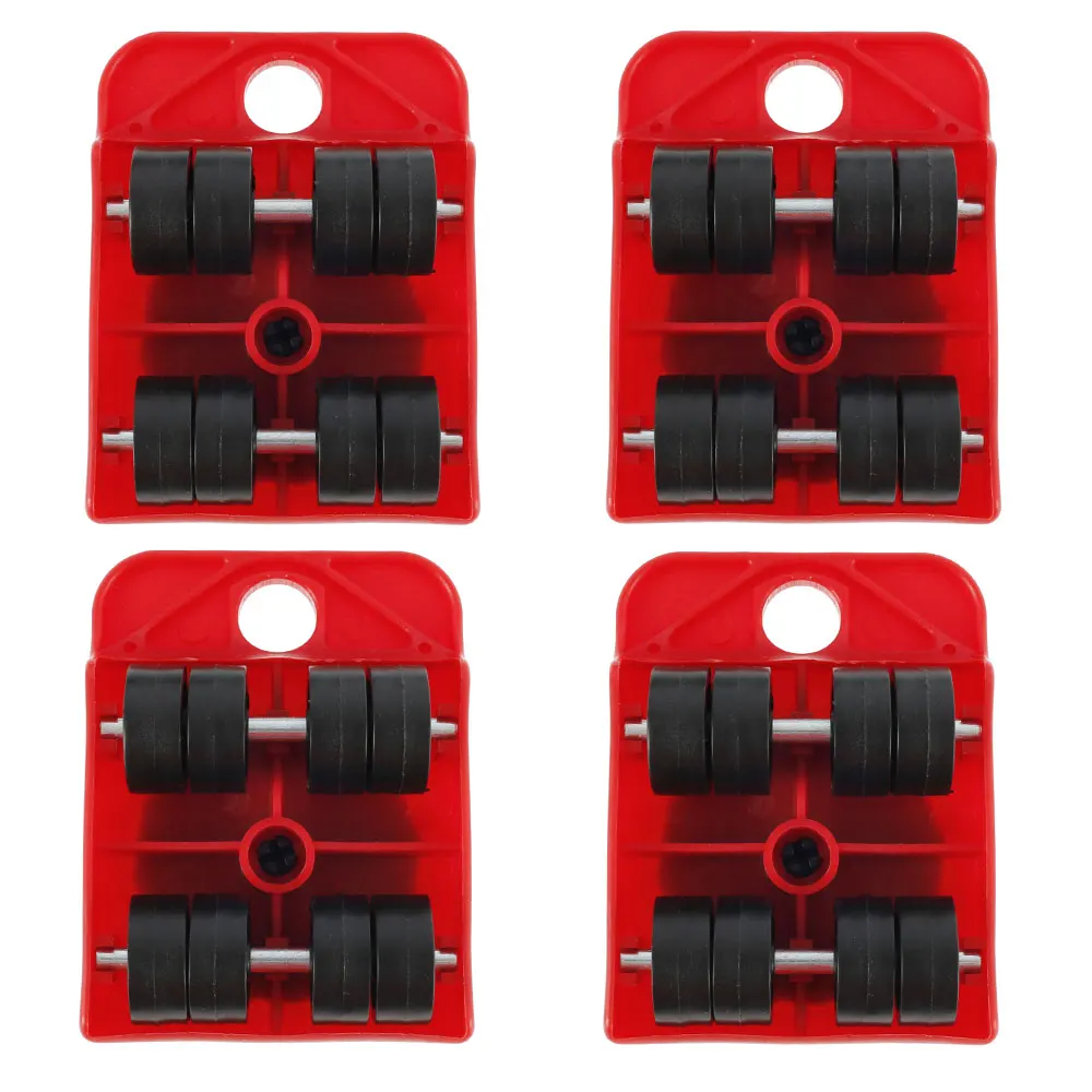 Furniture Moving Transport Roller Heavy Duty Stuffs Lifter Mover Tool Set with 4 Pulley 1 Wheel Bar Moving Furniture Helper