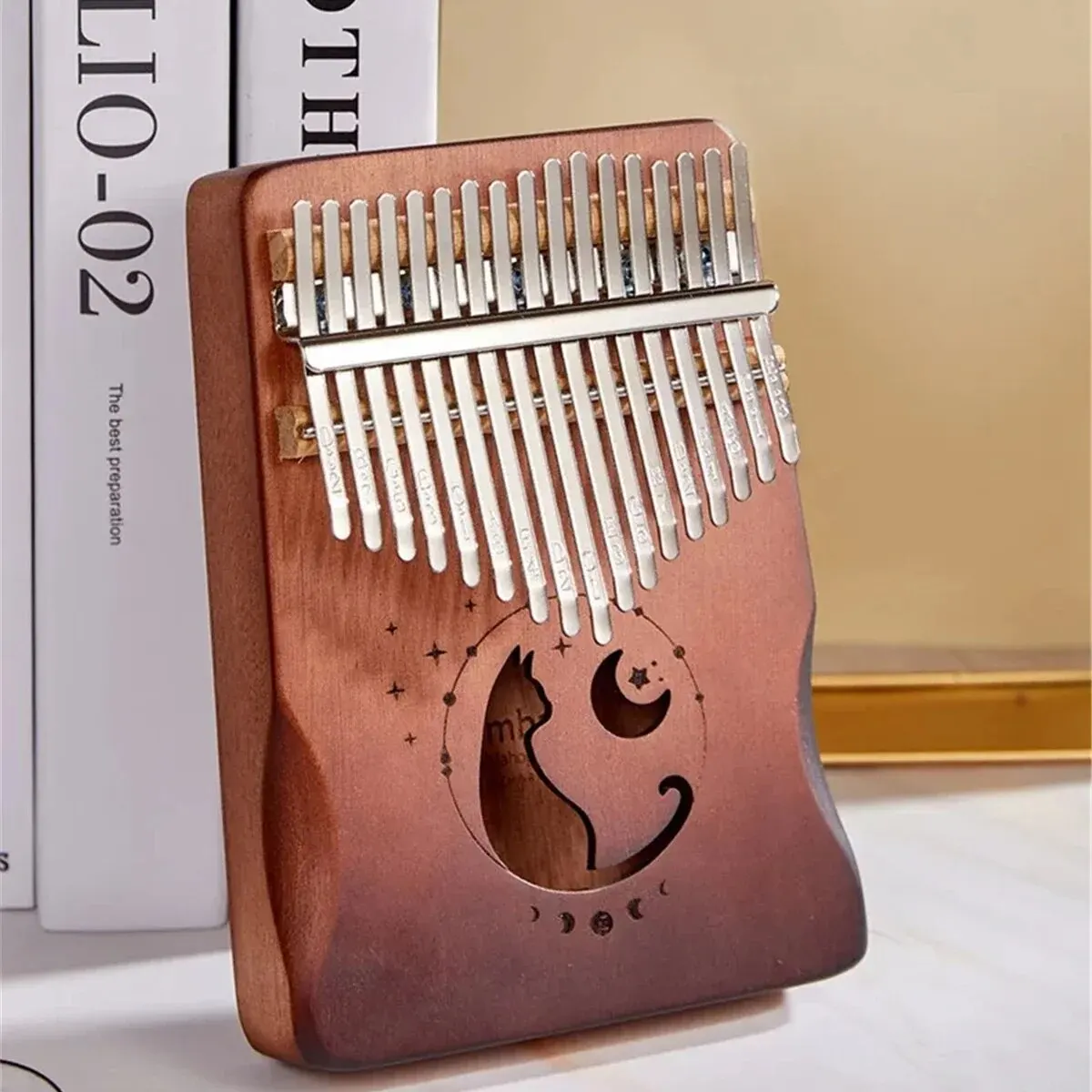 17 21Keys Kalimba Thumb Piano Solid Wood Veneer Keyboard Musical Instrument Kalimba Finger Piano Christmas Gift for Music Lovers