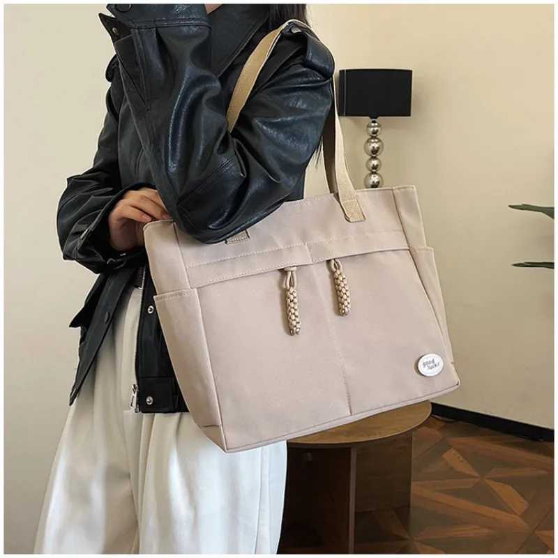 

Large Capacity Canvas Tote Bag Women'sUnisex Crossbody Bags Drawstring Casual Satchel Bag Strap Adjustable Women Men