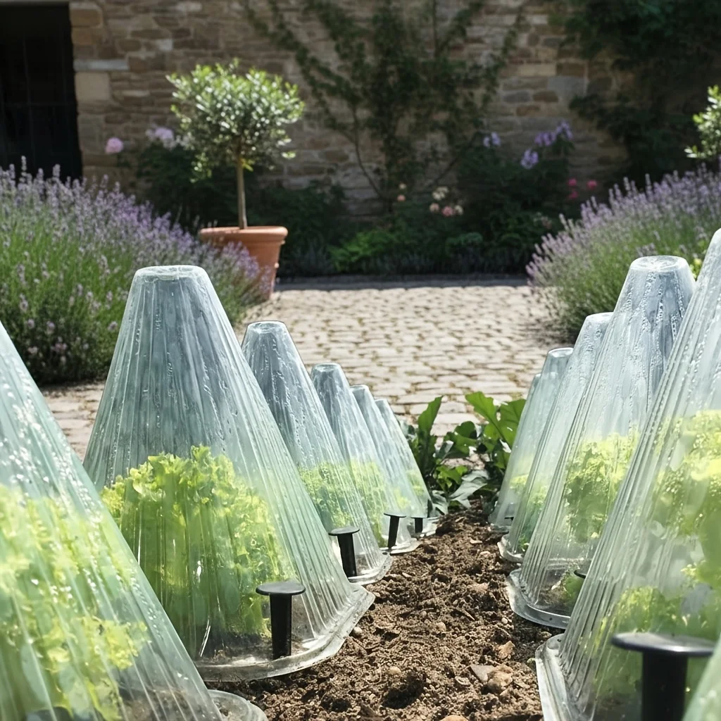 55 Stück Wiederverwendbare Transparente Kunststoff-Pflanzenschutzhauben, Gute Lichtdurchlässigkeit, Atmungsaktive Netz-Gartenabdeckungen für Setzlinge und Pflanzen – Detail 4