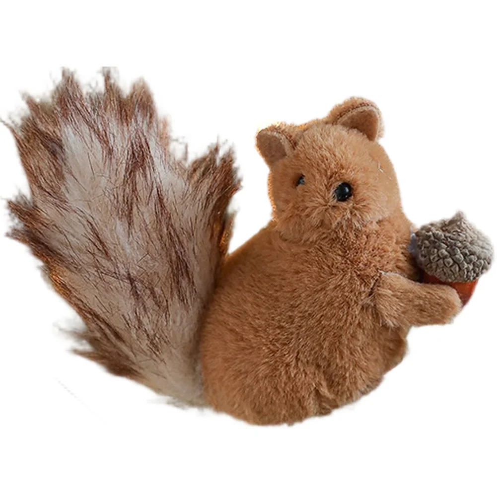 

Christmas Tree Hanging Pendant Featuring Plush Squirrel and Pinecone Branch Cartoon Ornament for Seasonal Home Decor