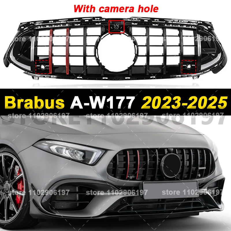 Voor 2019-2025 W177 A-klasse Mercedes Benz A180 A200 A220 A250 A35 A45 Voorbumper Grille Radiator rooster Racing Grill GT AMG