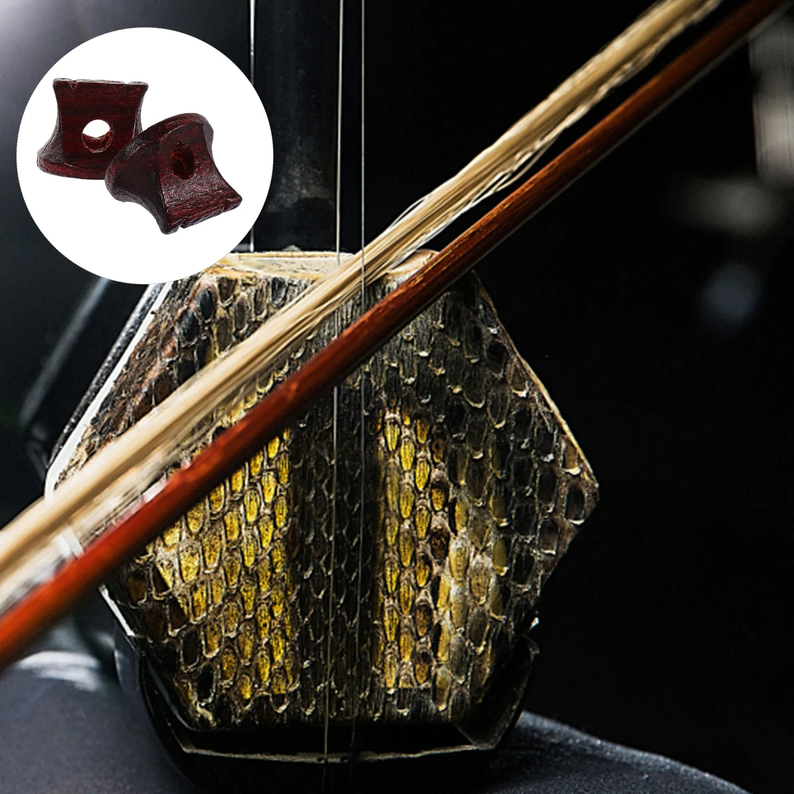 

3pcs Purple Sandalwood Erhu Bridges Brown Durable Wooden Code Replacement Instrument Parts Enhance Sound Quality Erhu