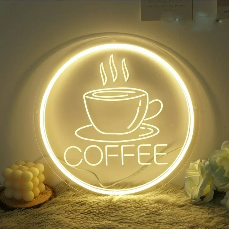 Coffee Neon Sign Restaurant Light Art Wall Beer Bar Club Bedroom Windows Glass Hotel Pub Cafe Wedding Birthday Party Gifts