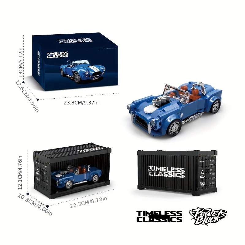 مجموعة مكعبات البناء Pb8818 Pinbo، مركبة زرقاء مكونة من ثمانية أقسام، ديكور رائع لسطح المكتب، مجموعة مركبات ذات مفهوم فاخر، مجموعة تجميع مفضلة للرجال، هدية مفاجئة لعيد الهالوين وعيد الميلاد والعام الجديد #6