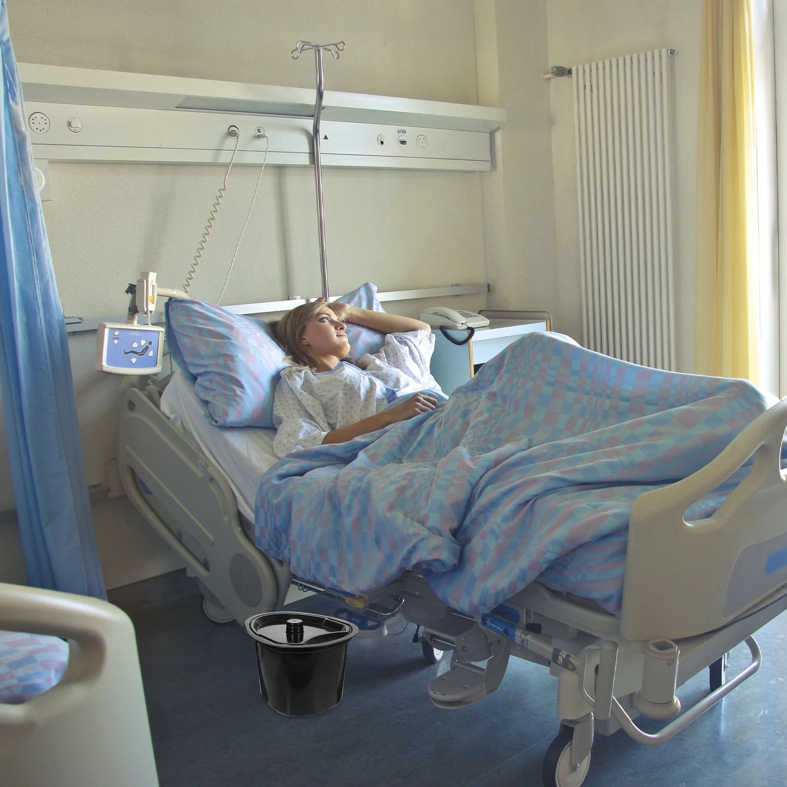 5L البلاستيك Bedpan مع غطاء المحمولة مبولة لكبار السن الاطفال المرضى غرفة وعاء ليلة البول دلو الحمام الأساسية #3