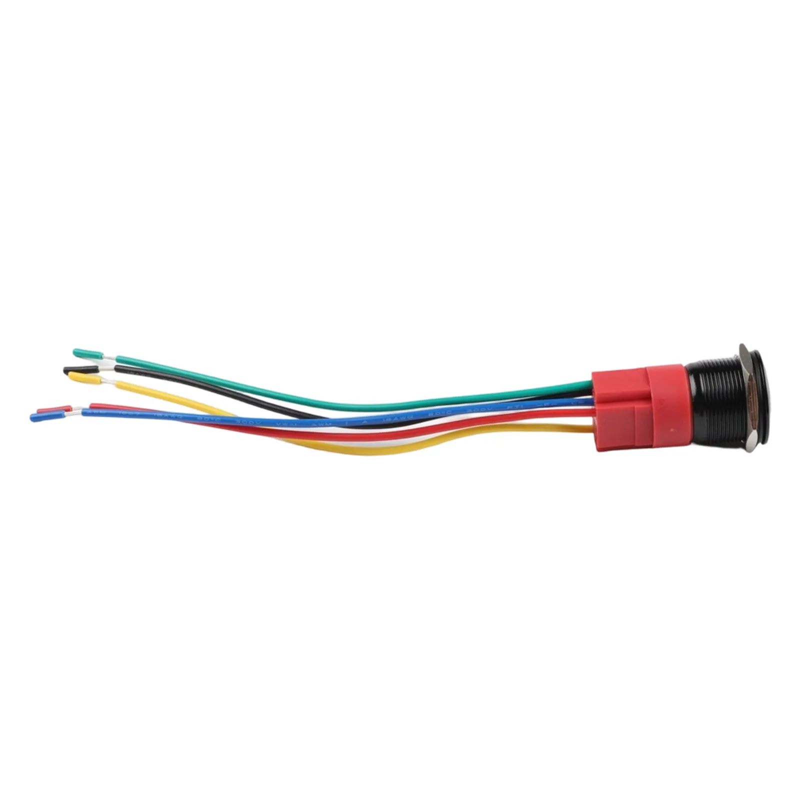 12V Metal Push Button Switch 22mm Diameter with LED Indicator Light and Self Locking Function IP67 Waterproof Dustproof Design