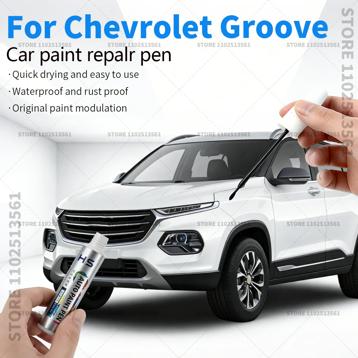 Stylo de réparation de peinture automobile pour Chevrolet Groove, blanc polaire, argent scintillant, rouge, bleu européen, restaure la finition de peinture d'origine d'usine