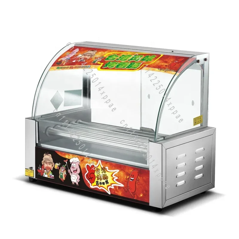 Display Showcase Rolling Type Sausage Hot Dog Grill Display Machine For Catering Restaurant Automatic Food Warmer
