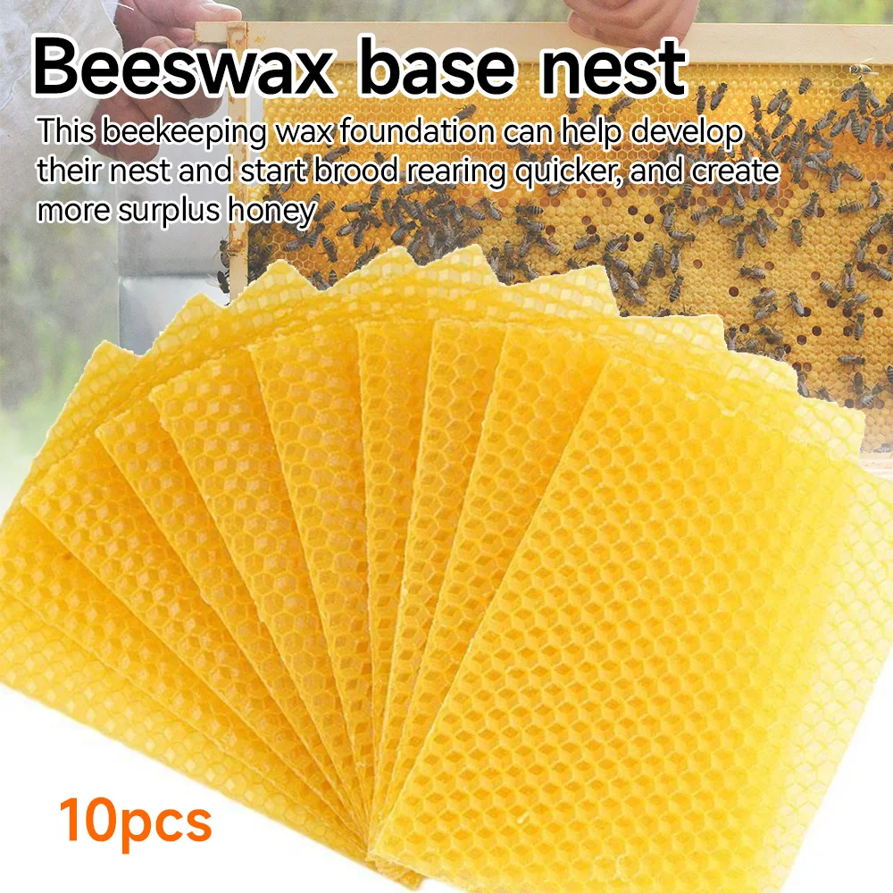 10Pcs Beeswax Sheets Candle Making Craft DIY Kits Honey Candles Maker Full Bees Wax Honeycomb Beekeeping Foundation Sheets