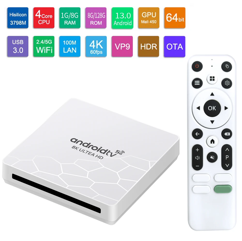 

New Q96 OHP 8K ATV Smart TV Box 4K HD Android13 OTA Smart TV Box 4G 5G Dual-WIFI 8GB 128GB Media Player Home Theater TV box iptv