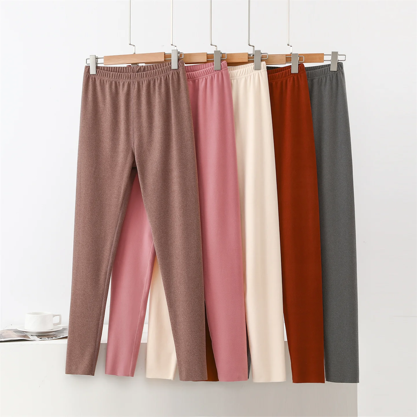 Thickened Fleece High Waist Women's Tight Pants Inner Wear Double Sided Velvet Warm Autumn Pants plus Size Seamless Long Trou...