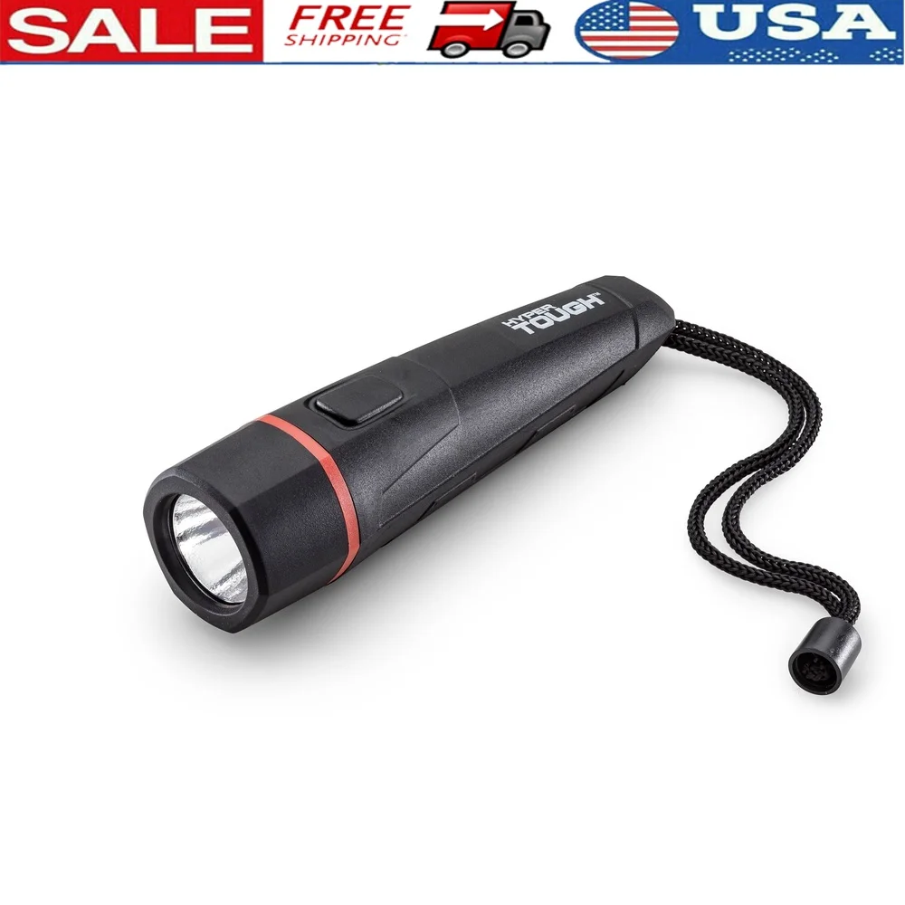 

400 Lumen Rubber LED Flashlight Impact Resistant Waterproof Batteries Included Ideal Construction Auto Shop Home Use