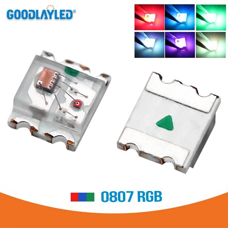 1000pcs 0807 Symphony WS2812 SMD LED Lamp Beads RGB Built-in IC Programmable Control 0807 Colorful Fast Slow Flashing