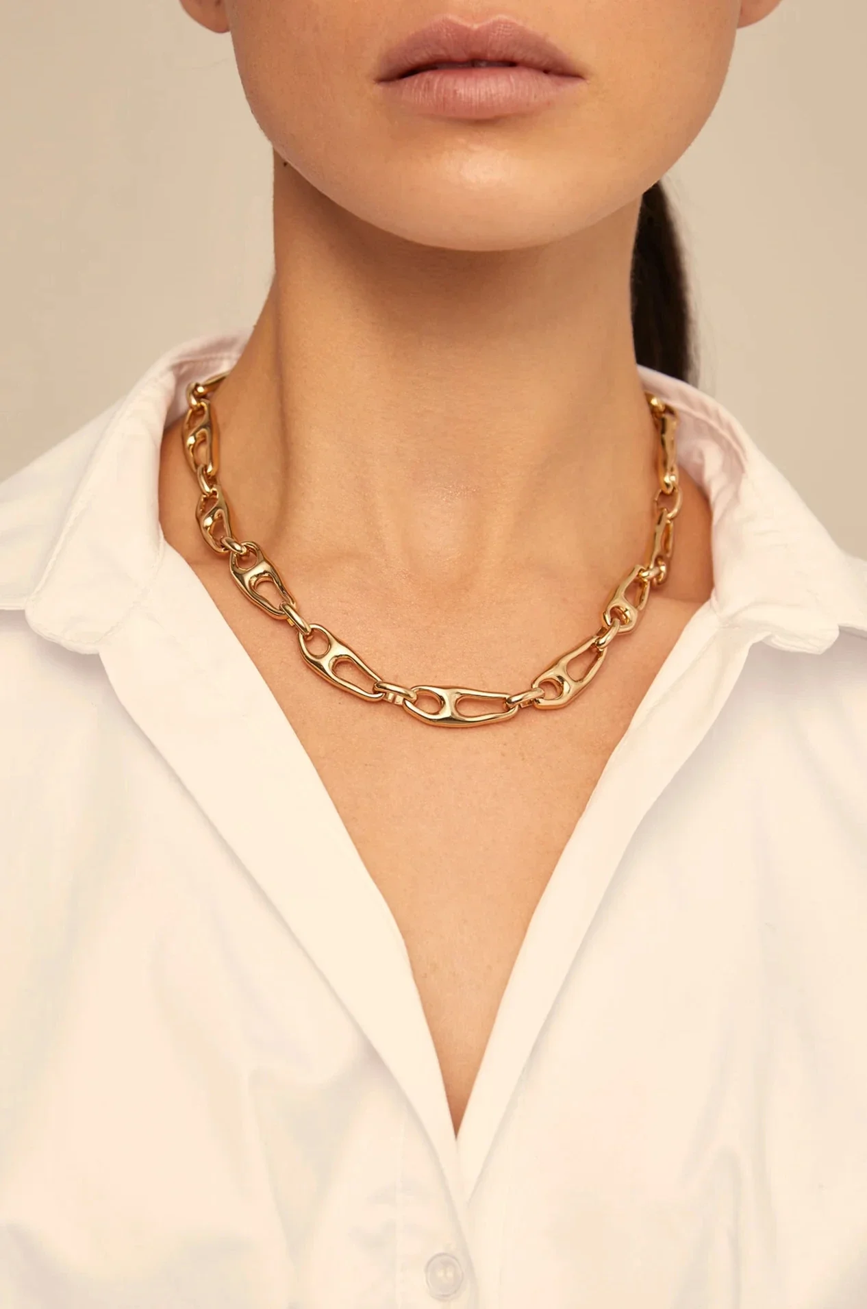 Stijlvolle UNOde50 ketting: zilver en 18K goud, prijs gesneden elegantie