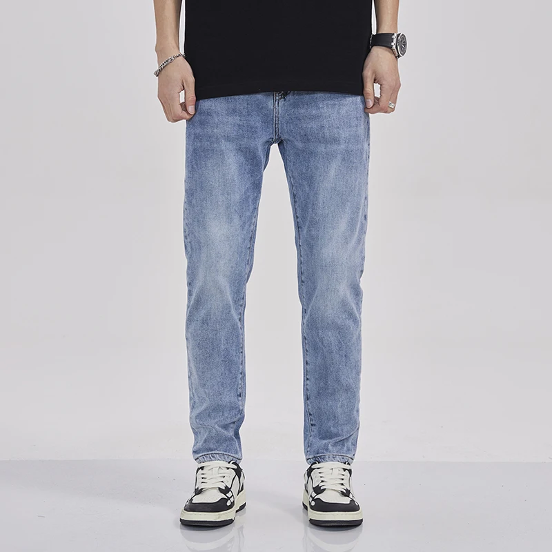 

trend all match personality solid color baggy denim haren pants