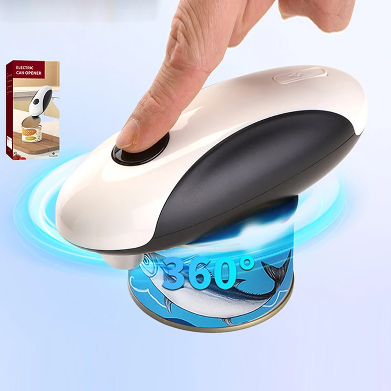 Electric Can Opener Automatic Jar Opener Portable Rechargeable Kitchen Can Opener Hands-Free Easy Pull One Touch Tin Can Opener