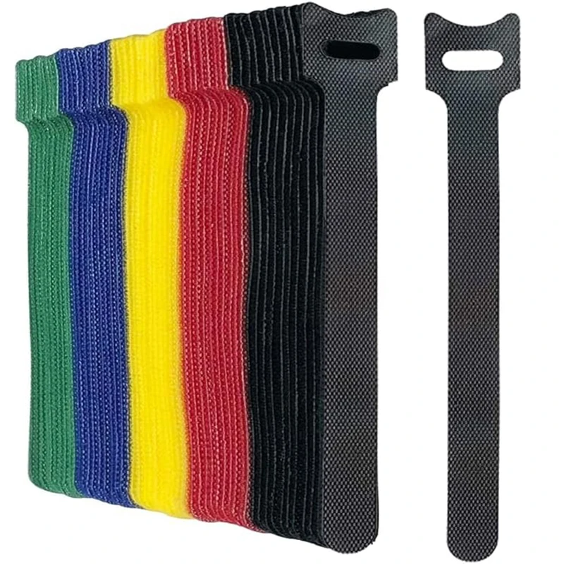 20/50/100 sztuk opaski kablowe wielokrotnego użytku z haczykiem i pętelką uniwersalne opaski kablowe organizer do przewodów regulowany organizator do kabli zarządzanie