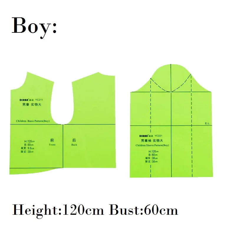 1:1 Full Scale Fashion Children Prototype Template Girl Boy Basic Pattern Fashionistas Patten Making Tools Tailor Clothing Ruler