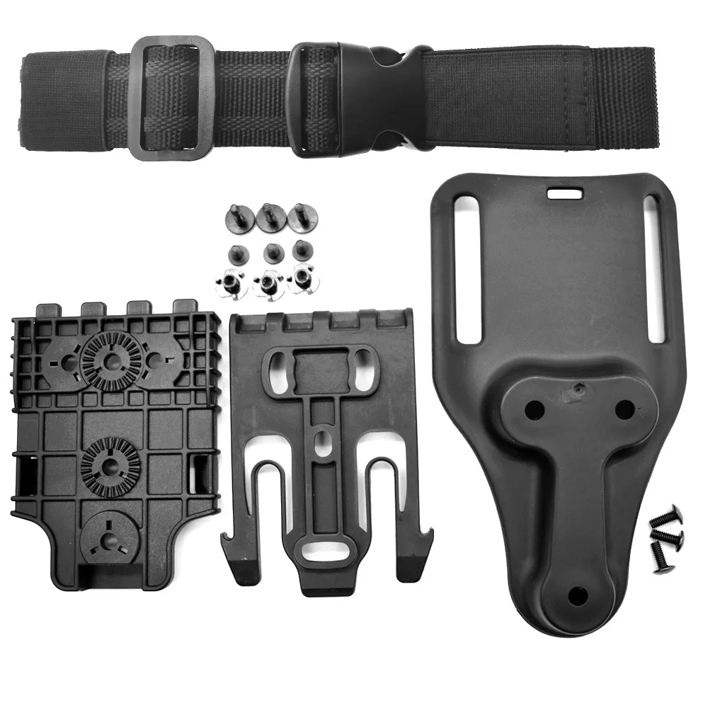 Quick Locking System Kit, with Holster Thigh Straps, Mid-Ride Leg Belt Loop Platform, QLS 22 19 Adapter Base,Holster Accessory