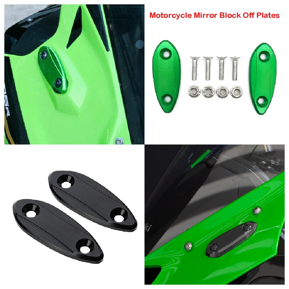 

Fits for Kawasaki ZX25R ZX4R Ninja ZX-25R ZX-4R ZX-4RR 2020-2025 Motorcycle Mirror Block Off Plates Hole Base Decorative Caps