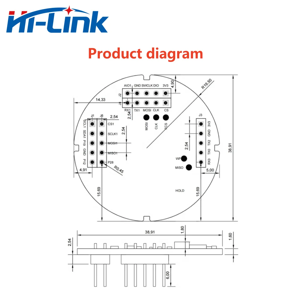 Hi-Link 밀리미터파 레벨 감지 센서, HLK-LD8001 레이더 모듈, 비접촉 고정밀 범위 설정, 79G
