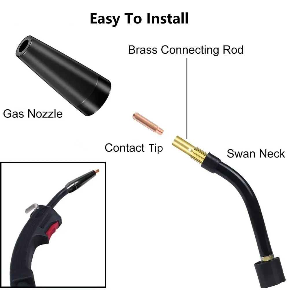 Welding Applications Gasless Nozzle Tips Contact Tips 0.030 Inch 0.8mm Reliable Performance Standard Size Compatible With AK14