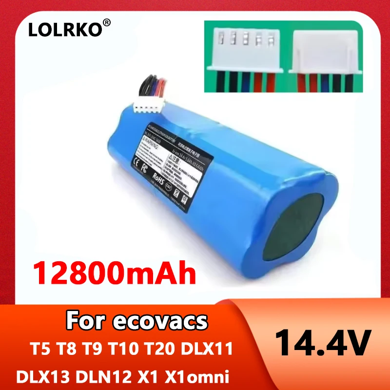 2026 NEW 14.8V 12800mAh battery For ecovacs deebot T5 T8 T9 T10 T20 DLX11 DLX13 DLN12 X1 X1omni X1turbo Sweeping Robot Battery