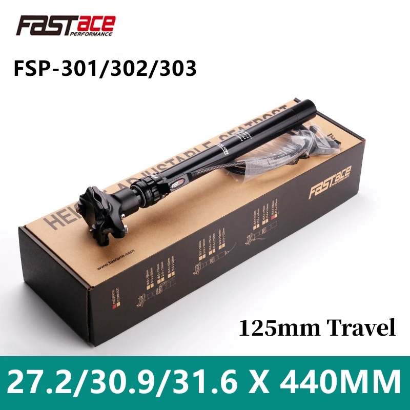 FASTACE MTB Air Seatpost Height Adjustable Shock Absorption Telescopic Seat Tube 27.2/30.9/31.6mm 440mm Internal External Remote