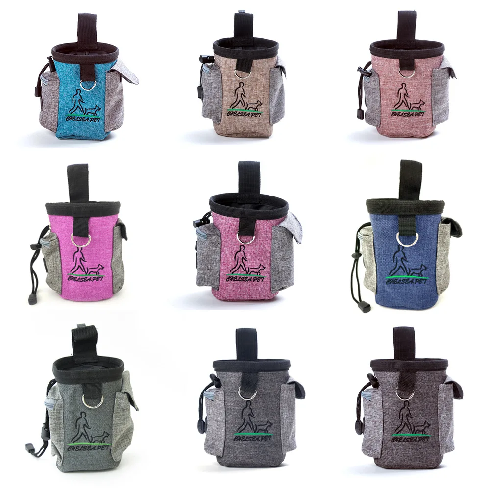 Outdoor Dog Trainings Bag Durable Poly 8 Colors Treat Bag  Dog Walking Snack Pouch Detachable Puppy TrainSnack Reward Waist Bag