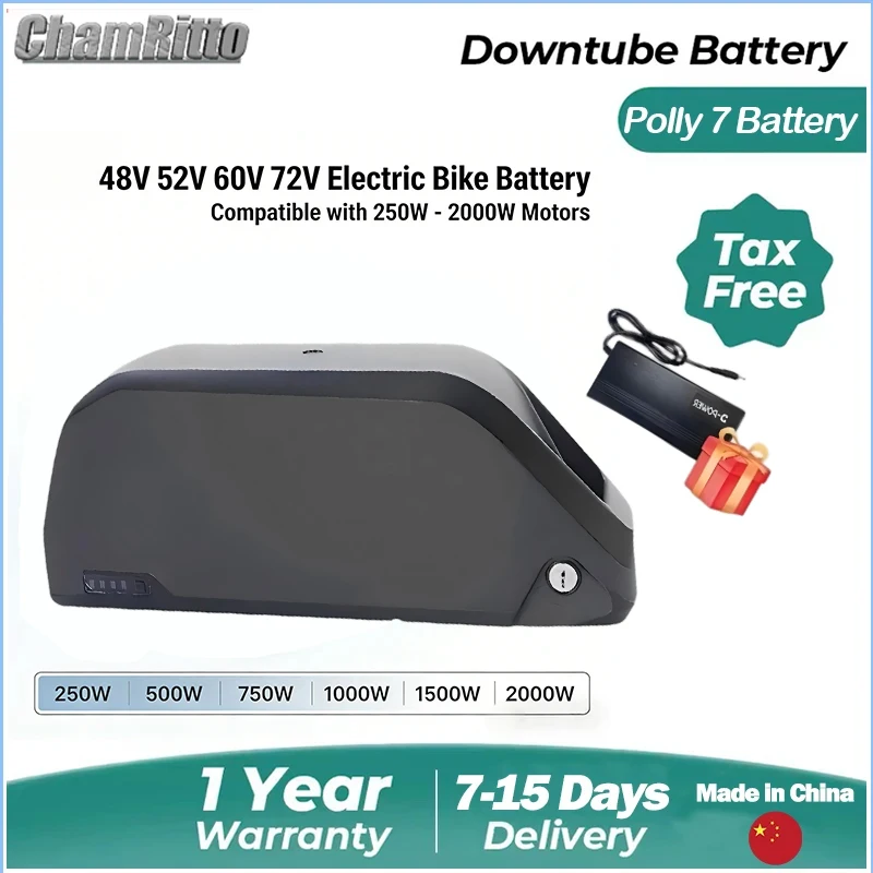 

72V 60V Electric 2000w Battery E bike cham rider 48V52V 30 40 50ah Electric Vehicle Bicycle Battery 21700 50E Lower Tube Battery