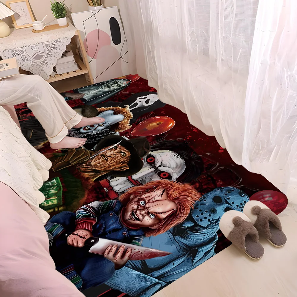 Horror Movie Character Chucky Saw Long Rugs Cheaper Anti-slip Modern Living Room Balcony Printed Bedside Area Rugs