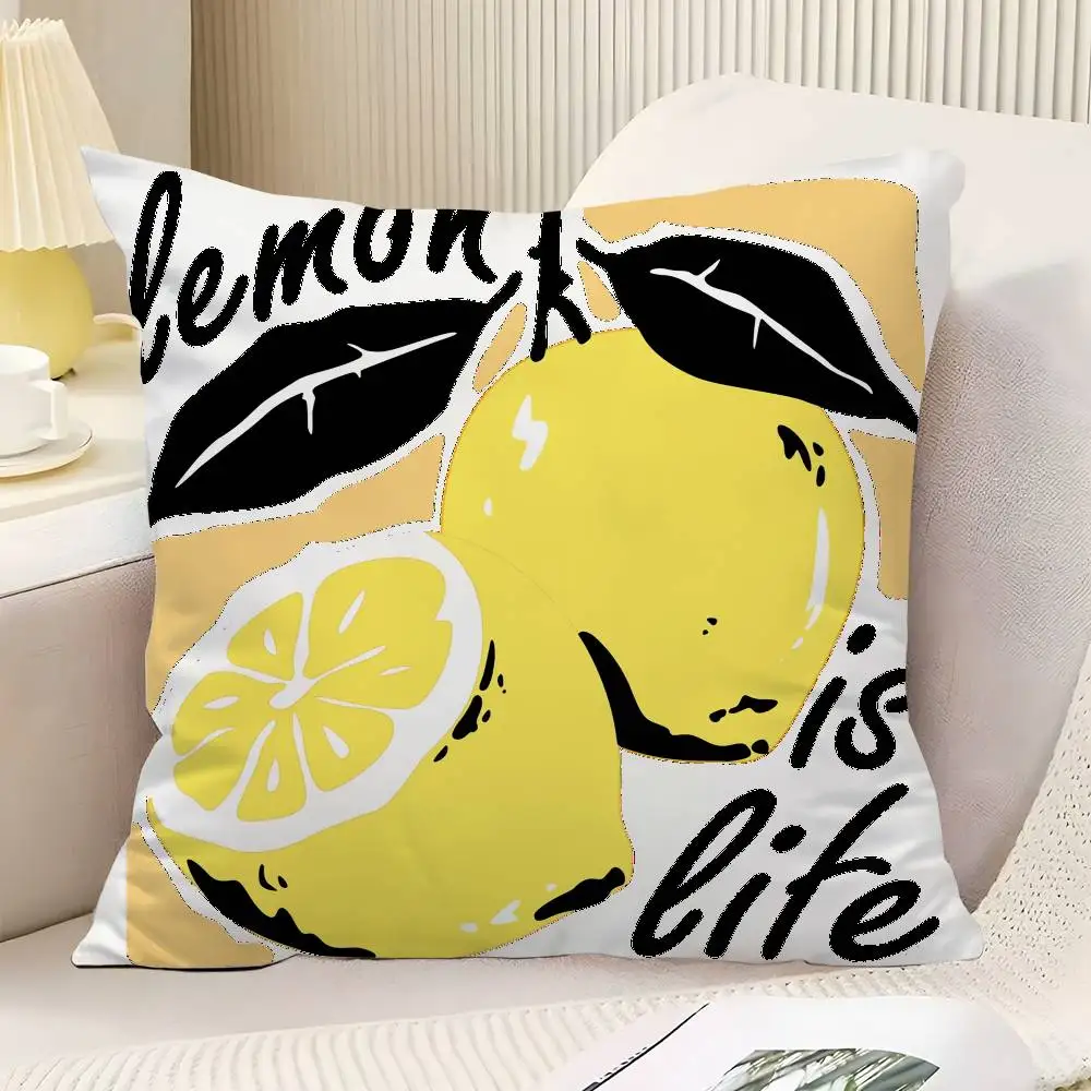 Lemon is Life Throw Pillow Cover Neutral Decor Cushion Cover Soft Sofa Couch Bed Home Decor Pillow Case