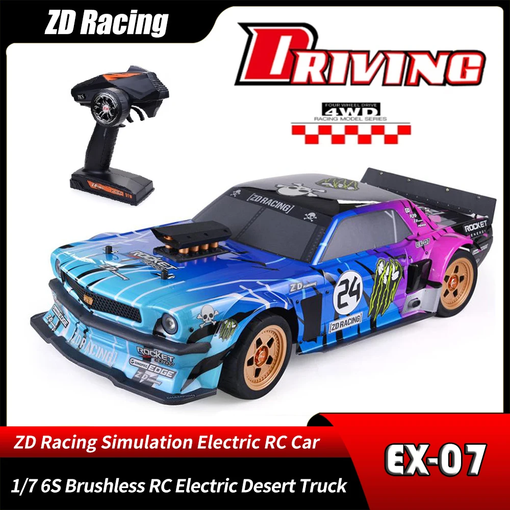 ZD Racing EX07 EX-07 1/7 4WD RC High-speed Professional Flat Sports Car Electric Remote Control Model Adult Children Kids Toys