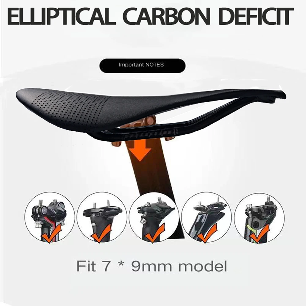 Girobros Ultralight Bicycle Saddle Cushion 3K Full Carbon Fiber Leather Bike Saddle Mountain Bike MTB Road Saddle 143mm 155 mm