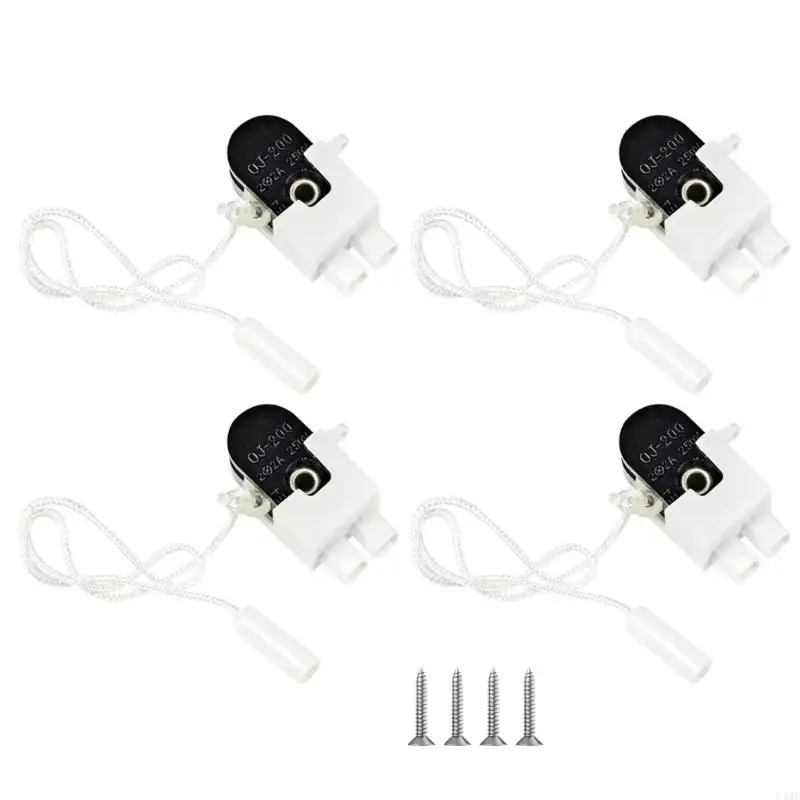 

Easy Installion Small Cord Pull Switches for Lamp Ceiling Light 4Pcs Daily Use L4MF