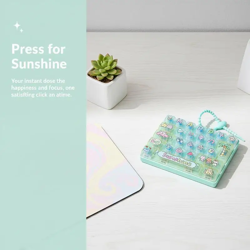 26 Grid Keyboard Keycap Fidget Clicker Portable Anti Stress Toy 1PC for Kids Students Boredom Killing Tool