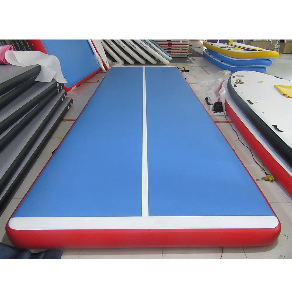 HIBADOU Aufblasbare Airtrack Luftmatte Tumbling-Bahn 8x1x0,2m Aufblasbare Gymnastik-Trainingsmatte Mit Pumpe – Detail 6