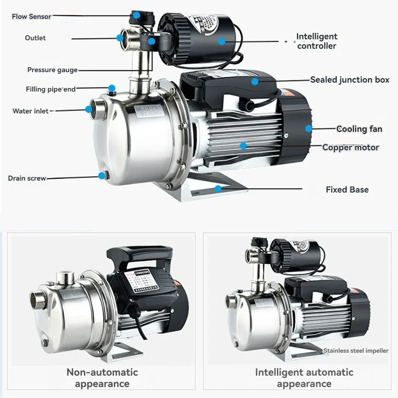 Booster pump household Automatic tap water self-priming pipeline pump Booster pump 220V