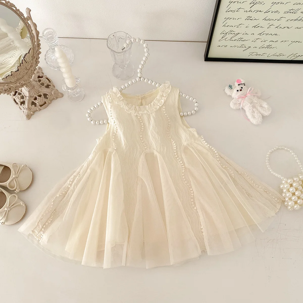 Girls Summer Dress Dress, Foreign Style Girl Baby Birthday Princess Dress, Embroidered Vest Skirt, Little Fairy Suspender Skirt