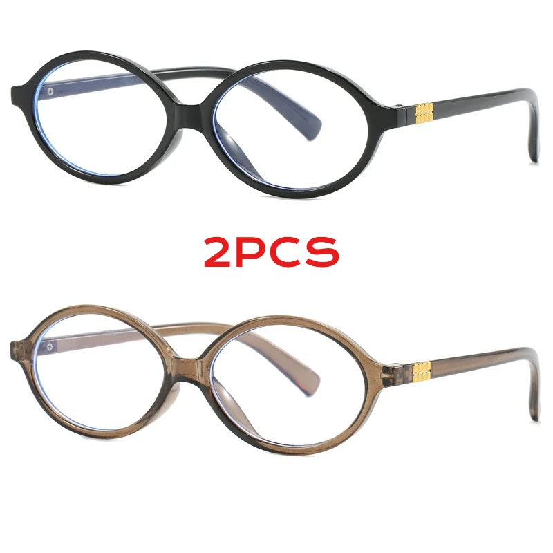 2 قطعة نظارات مكافحة الضوء الأزرق رائعة البيضاوي نظارات النساء الرجال الترفيه اليومي النظارات الضوء الأزرق حجب رجل سيدة النظارات #1