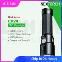 NEXTORCH 4Tool ED20 Rechargeable Portable LED Flashlight With 18650 Battery, 2200 Lumen 120hs Long Run Time, Direct Charging