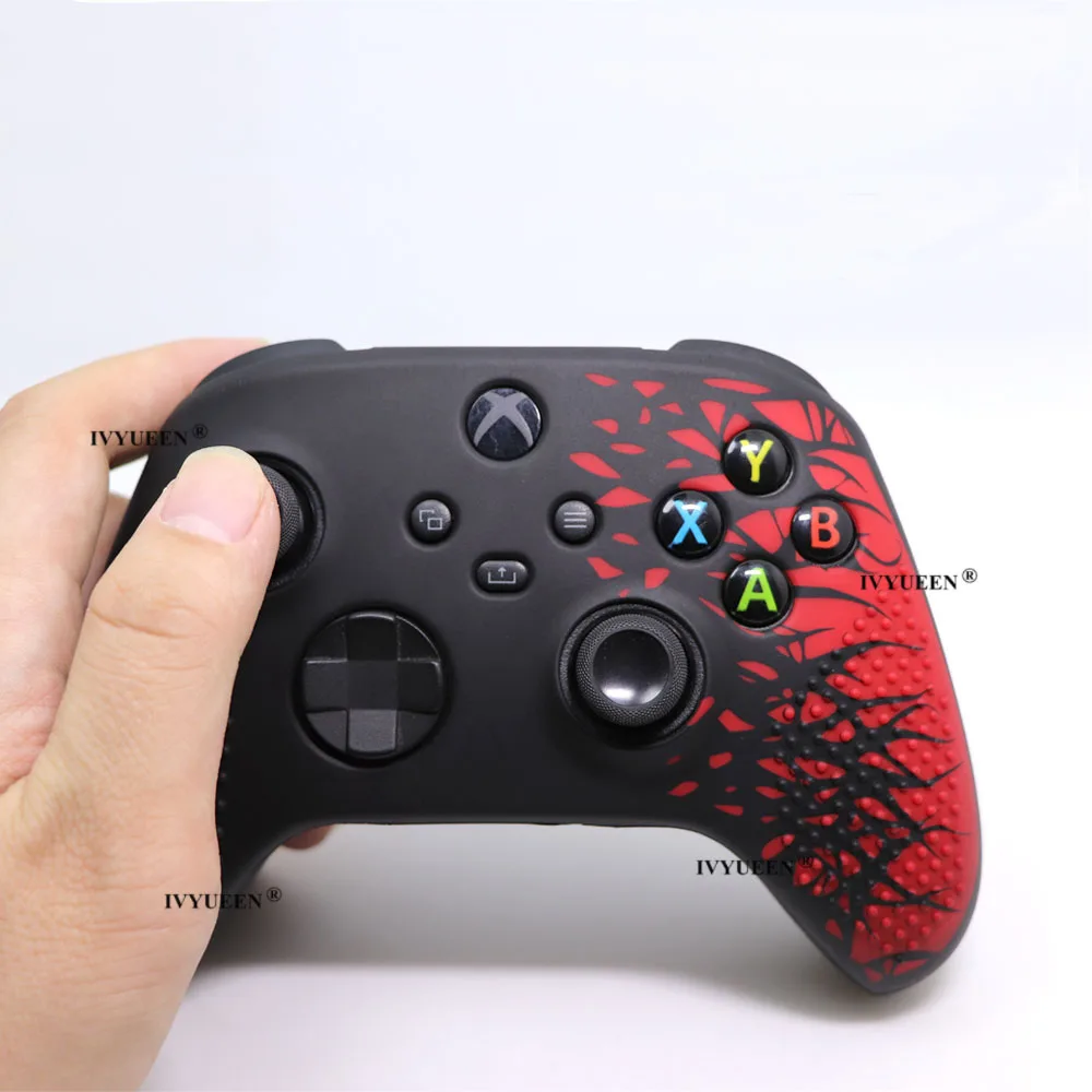 جلد سيليكون واقي مضاد للانزلاق من IVYUEEN لسلسلة XBox X S Core حافظة عنكبوت لوحدة التحكم اللاسلكية مع قبضة عصا الإبهام التناظرية