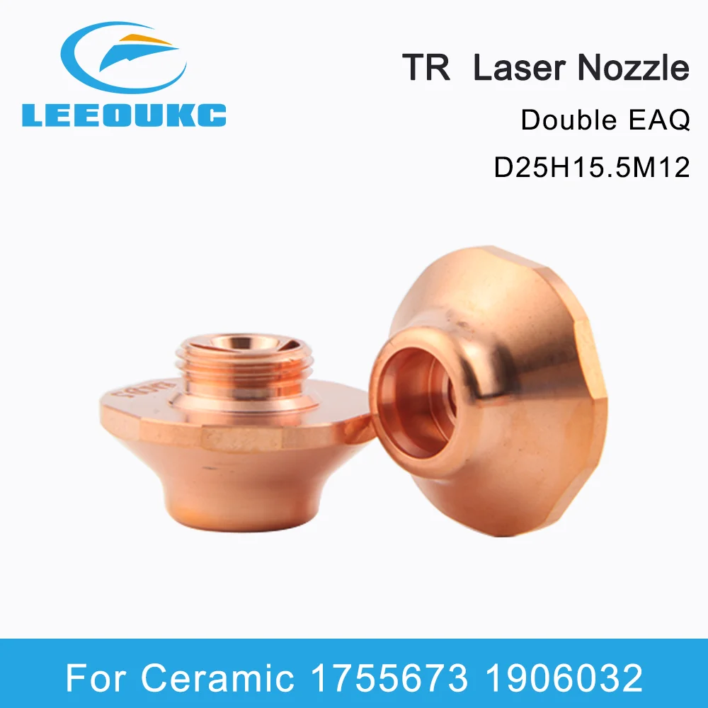 10Pcs/Lot Import Quality  Fiber Laser Nozzle Double EAQ Bright Line Double Nozzles  1886199 M12 For Ceramic 1755673 1906032