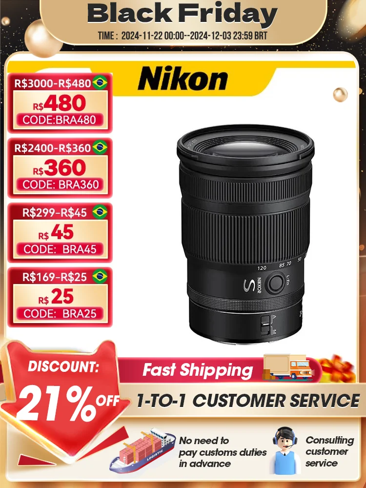 Nikon Z 24-120mm S Full Frame Large Aperture Standard Portable Zoom Mirrorless Digital Camera Lens for Z50 Z5 Z6 Z7 NIKKOR