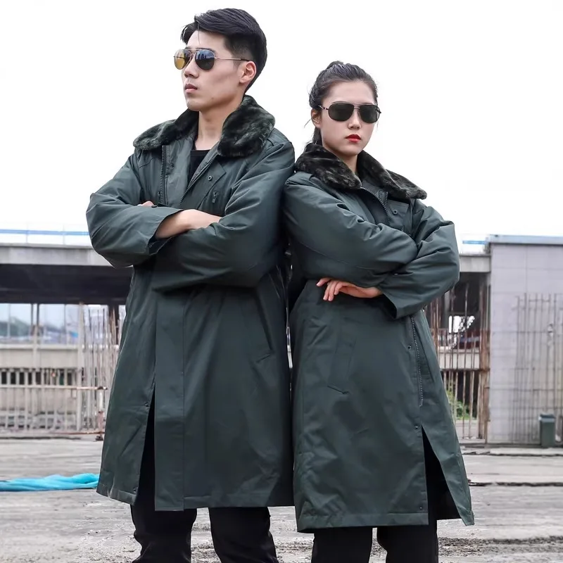 

Утепленное пальто средней длины для мужчин и женщин, зимнее, морозостойкое, теплое, рабочая хлопковая одежда, хлопковое пальто