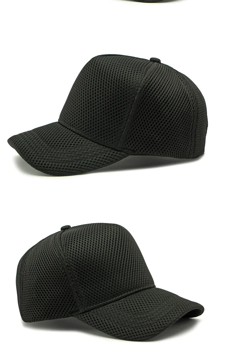 Men's Big Head High Crown Trucker Hats Breathable Full Mesh Snapback Baseball Caps Sun Protection Outdoor Plus Size 56-64cm