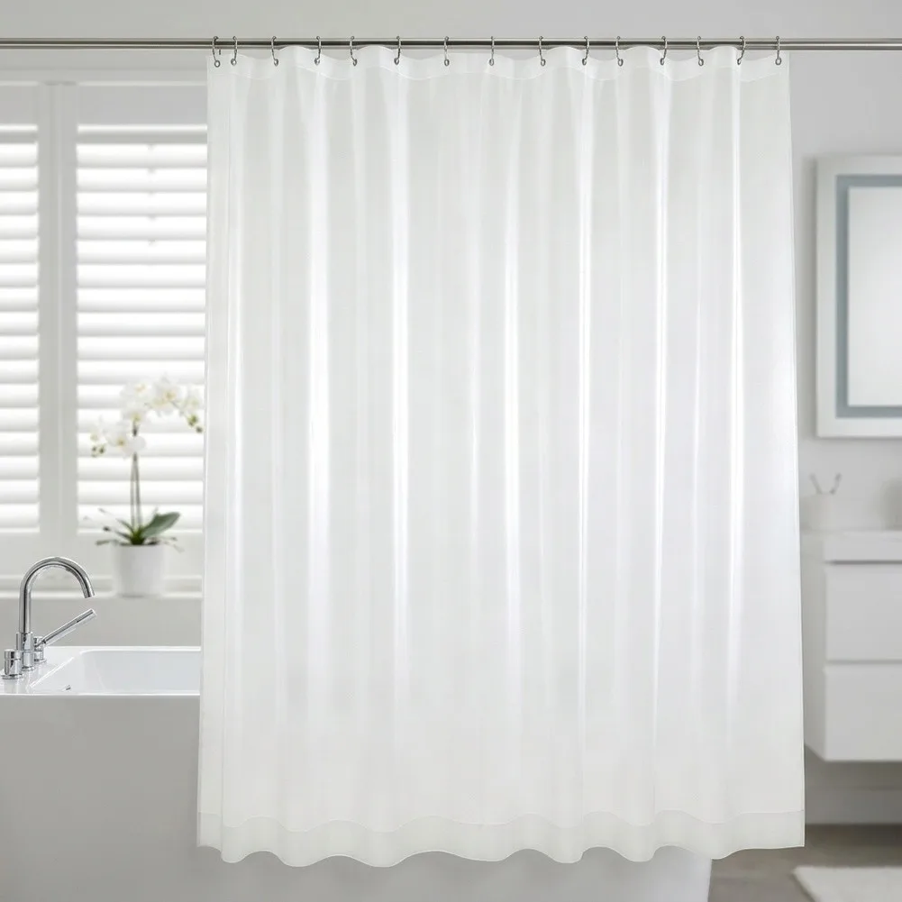 Clear EVA Shower Curtain Liner with Silk Pattern For Heavy-Duty Waterproof Design and Weighted Bottom 180x180cm